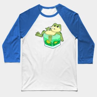 Frog with Glass of Juice Baseball T-Shirt